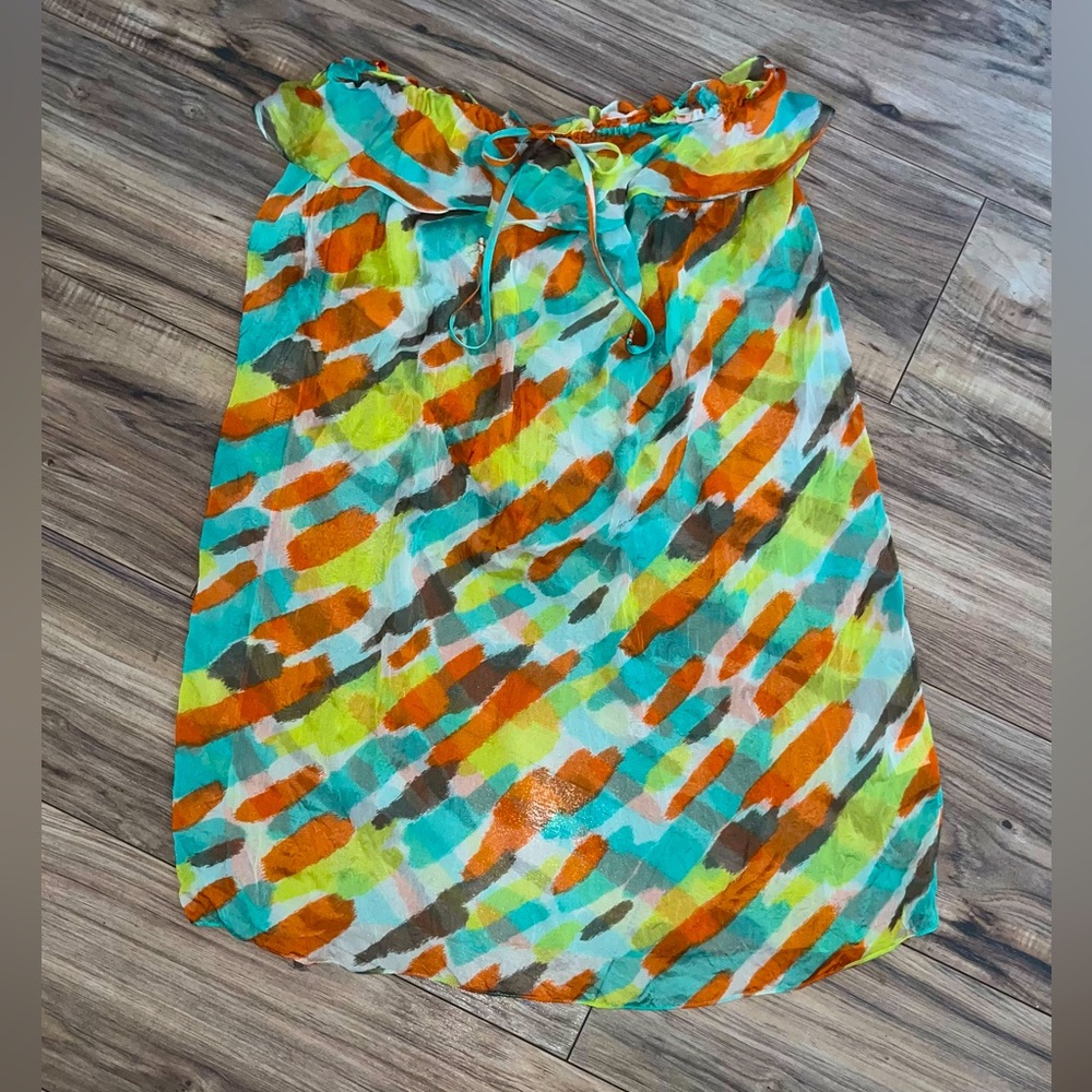 Milly Cabana Sheer Strapless Coverup size M